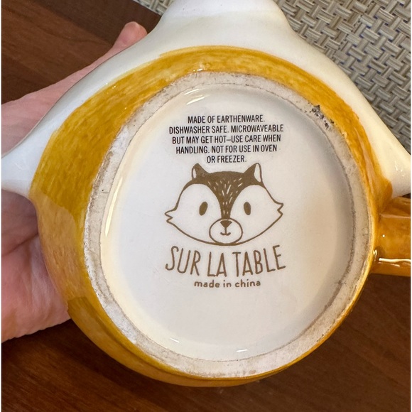 🌟HP🌟2015+Set of 2 Squirrel & Fox Mugs Glazed Ceramic Earthenware Sur La Table - Picture 6 of 12